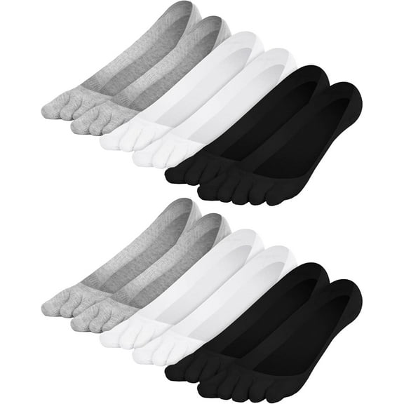 BlinkLLX 6 Pairs No Show Toe Socks Women Low Cut Toe Separator Socks Invisible Liner Boat Breathable Athletic Cotton Sock