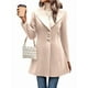 thumbnail image 2 of Abrigo de Invierno de Mezcla de Lana Color Camel para Mujer, Hasta la Rodilla, con Solapa y Muesca, Chaqueta de Abrigo con Botonadura Única Albaricoque XL, 2 of 9