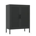 thumbnail image 4 of Tcbosik 2-Door Accent Cabinet, Metal Storage Cabinet with Adjustable Shelves, Modern Buffet Sideboard, Kitchen Cupboard for Living Room, Entryway, Kitchen, Black, 4 of 7