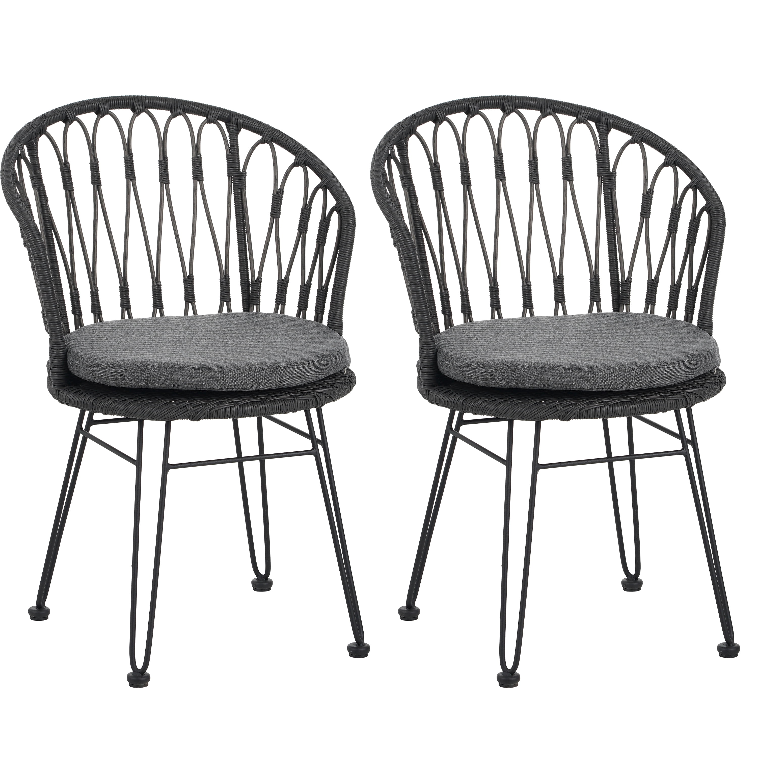 Euroco TAVON CHAIR,2PCS with 2 Cushions,Gray