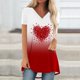 thumbnail image 1 of Puntoco Liquidación de blusas cortas para mujer, blusa informal con cuello en V y manga corta raglán con estampado frontal corto y espalda larga a la moda para mujer, 1 of 4