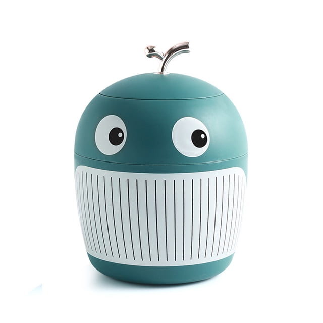 fastboy 4L Desktop Trash Can Decoration Office Table Storage Bin Wastebin Box Debris Sundries Dresser Desk Dustbin Organizer Green