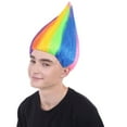 thumbnail image 5 of HPO Adult Unisex Rainbow Color Straight Cosplay Halloween Troll Wig, Synthetic Soft Fiber Hair,, 5 of 8