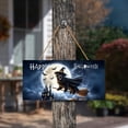 thumbnail image 3 of Happy Halloween Newfoundland Witch Pumpkins Bats Landscape Wood Sign Newfie Dog Lover Gifts Hanging Wall Home Decor - 13012, 3 of 5