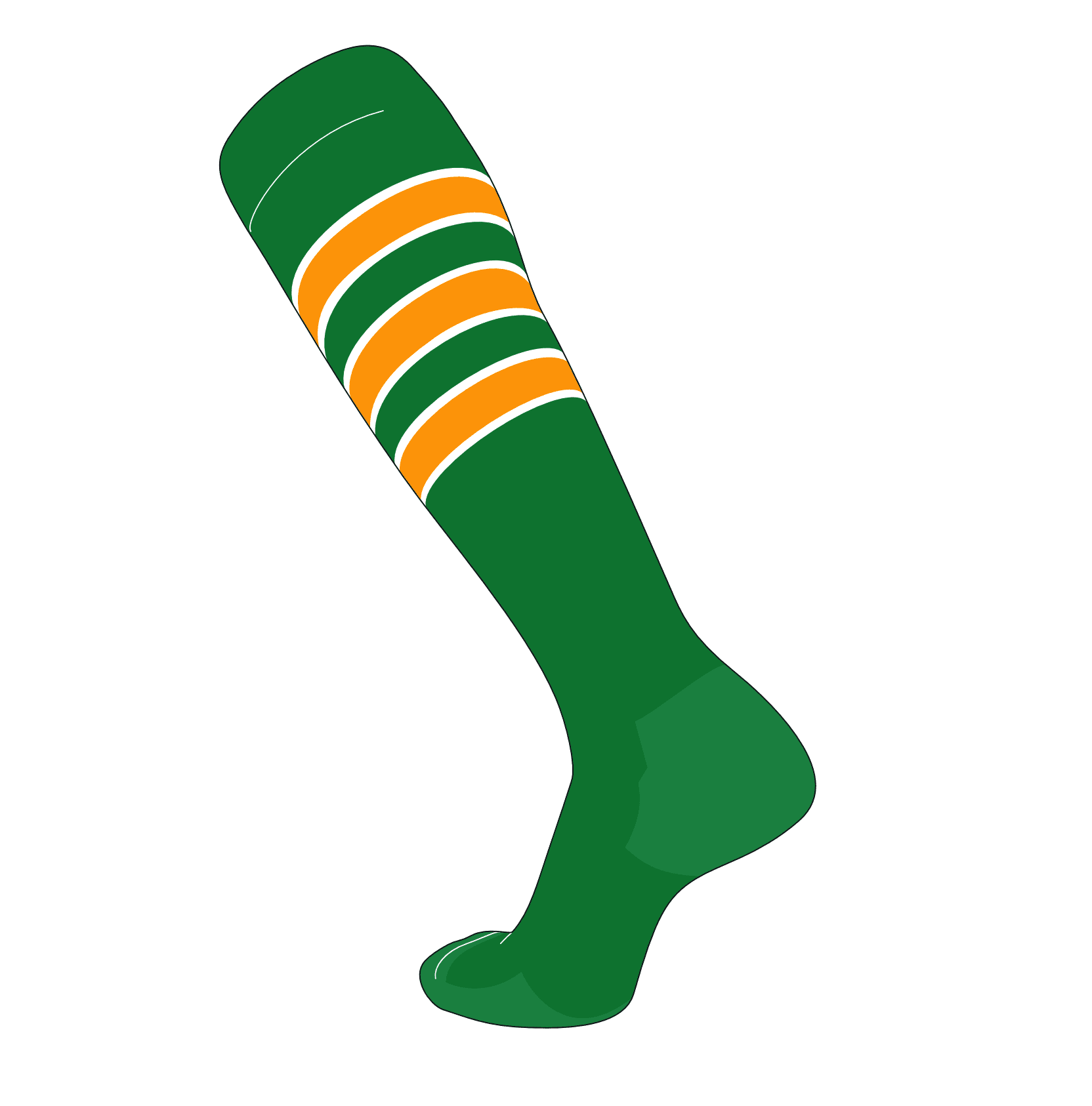 TCK Elite Baseball Football Knee High Striped Socks (D) Kelly Green