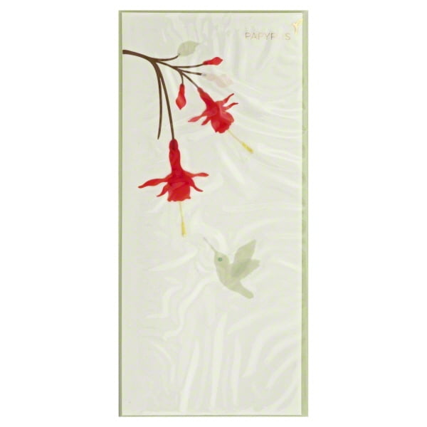Papyrus Greeting Card 1/PkgHummingbird & Red Flowers