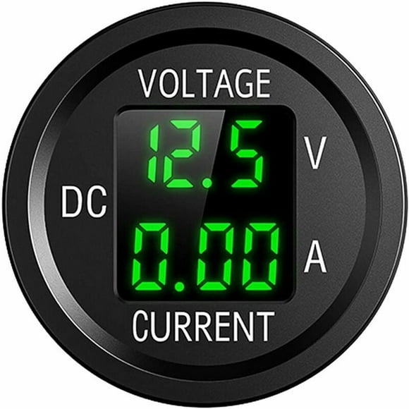 Car Boat Marine Voltmeter Gauge With Digital Voltage Meter Gauge, Easy Installation Panel Voltage Tester Gauge With Waterproof Design (Green LED)