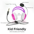 thumbnail image 2 of Thore Kids Headphones For Girls with Microphone, Over Ear Headset with Boom Mic + Volume Control for Girls School (Pink), 2 of 5