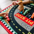 thumbnail image 6 of Melissa & Doug Round the Speedway Race Track Rug With 4 Race Cars (39 x 36 inches), 6 of 10