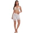 thumbnail image 5 of DARING DIVA Women's Wide Lace Trim Shorts Mid Thigh Slimme Underwear L White, 5 of 6