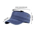 thumbnail image 2 of Summercome Military Cadet Army Cap for Men Women, Washed Cotton Vintage Adjustable Flat Top Baseball Cap, Blue, 2 of 7