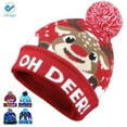 thumbnail image 2 of Deago LED Light Up Christmas Hat Beanie Knit Cap Colorful Lights Winter Snow Holiday Party Pom Pom Beanie Hats, 2 of 10