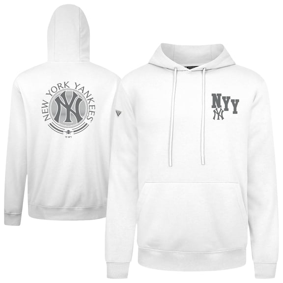 Men's Levelwear White New York Yankees Podium Grain Hoodie