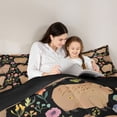 thumbnail image 4 of Erosebridal Capybara Twin Comforter Sets,Rustic Plant Pink Flowers Bedding Set For Girls Kids ,Reversible Black 2-Piece, 4 of 7