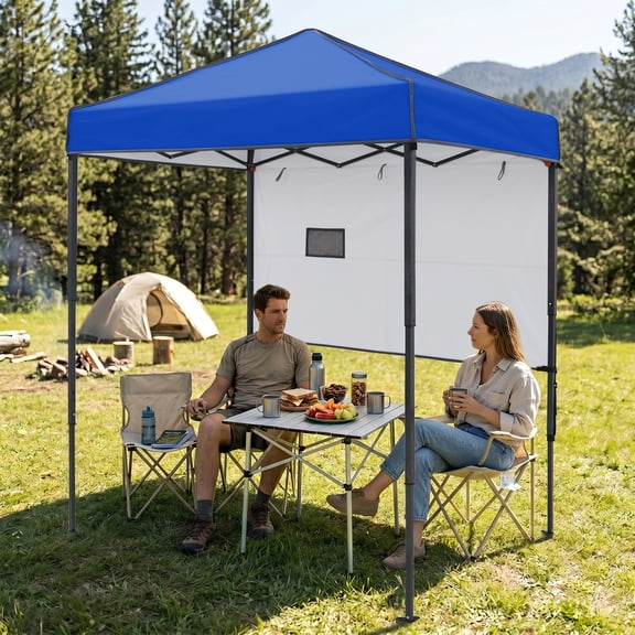 EAGLE PEAK 6 x 4 Pop-up Canopy, Adjustable Height,Straight Lightweight Compact Portable Tent, Blue