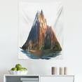 thumbnail image 1 of Watercolor Tapestry, Detailed Digital Graphic Painting Scene of Mountain Drawing Landscape, Fabric Wall Hanging Decor for Bedroom Living Room Dorm, 5 Sizes, Peach Dark Blue Grey, by Ambesonne, 1 of 1