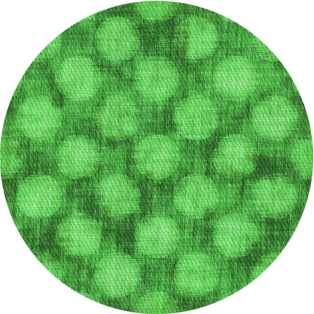 Ahgly Company Tapis Rond Lavable en Machine Intérieur Transitionnel Vert Lime, 5 Pieds Rond