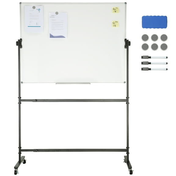 SKYSHALO 48 x 36 inch Rolling Magnetic Double-sided Mobile Whiteboard