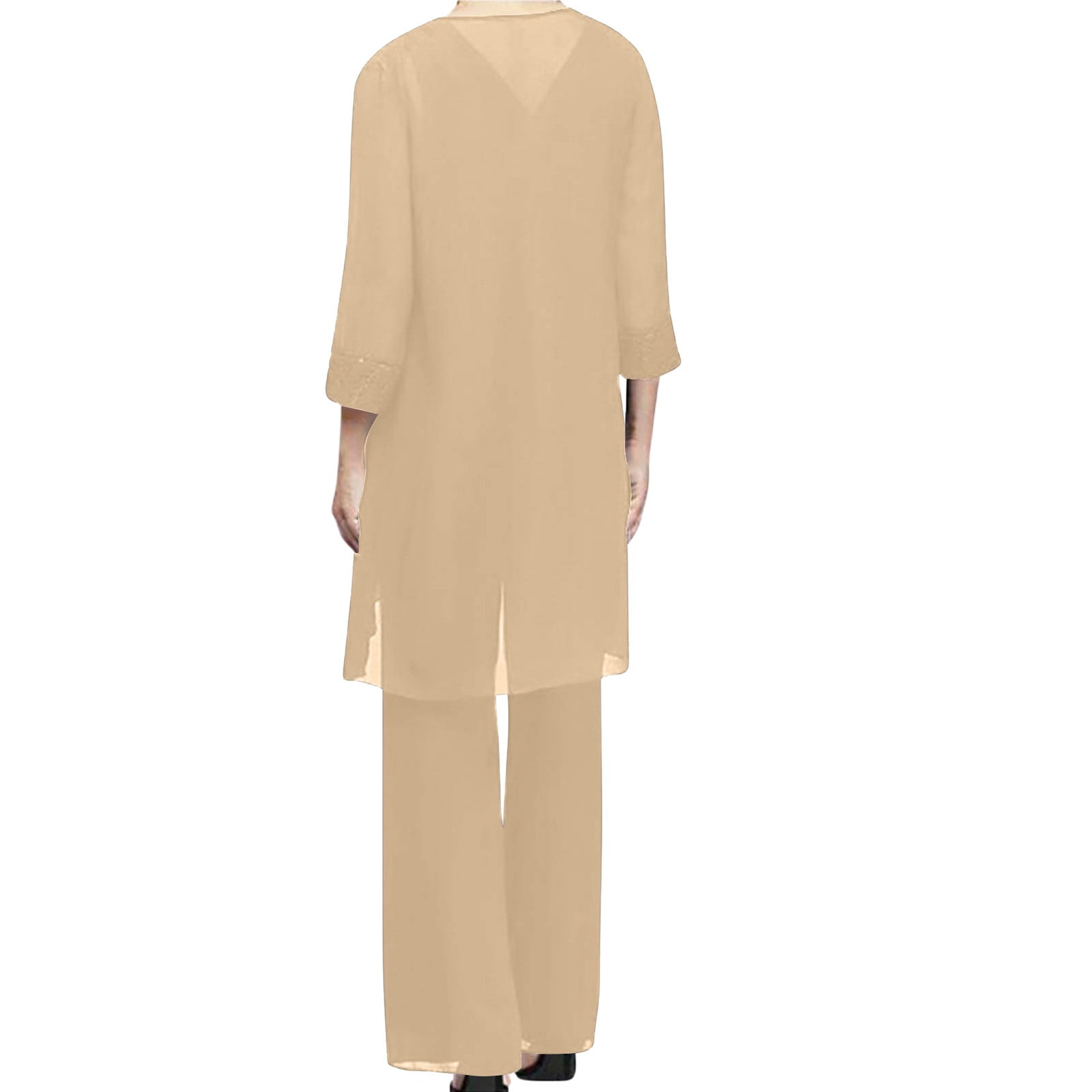 Women Cotton Lounge Sets 2 Piece Outfits Womens Sets 2 Piece Outfits Fall Women's Color Long Sleeved Round Neck Loose Lace Chiffon Pants Cape Three Piece Set Including Cardigan