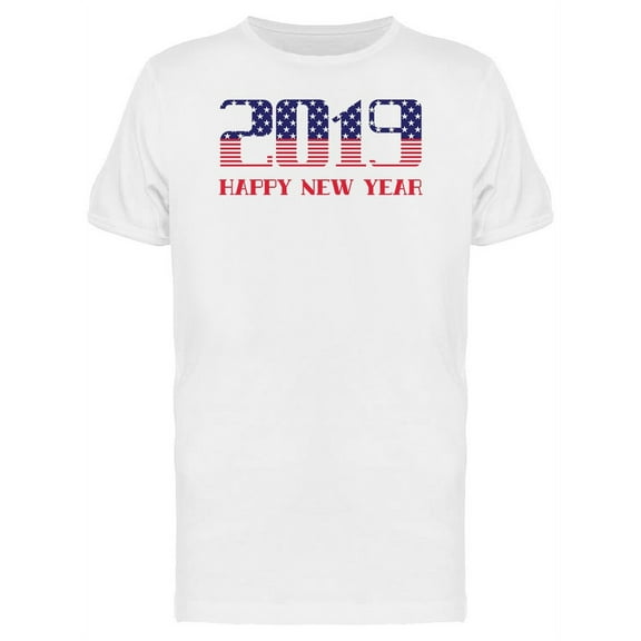 2019 Happy New Year T-Shirt Men -Image by Shutterstock, Male 4X-Large