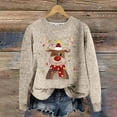 thumbnail image 5 of Zhanying Chandail Laid pour Femmes à Col Rond Bleu Mignon Christmas Sweater Chandails de Noël Assortis pour la Famille pour Femmes, 5 of 5