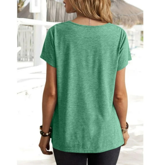 Aayomet Womens Summer Tops Women's Tech Stretch Short-Sleeve Crewneck T-Shirt,Green S