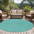 thumbnail image 5 of Vintage Teal Green Large Area Rugs for Bedroom Living Room, Soft Non Slip Carpet Bedside Rug, Farmhouse Retro Solid Color Linen Texture Round Floor Cover Kitchen Accent Rug 8' for Dining Room/Office, 5 of 9