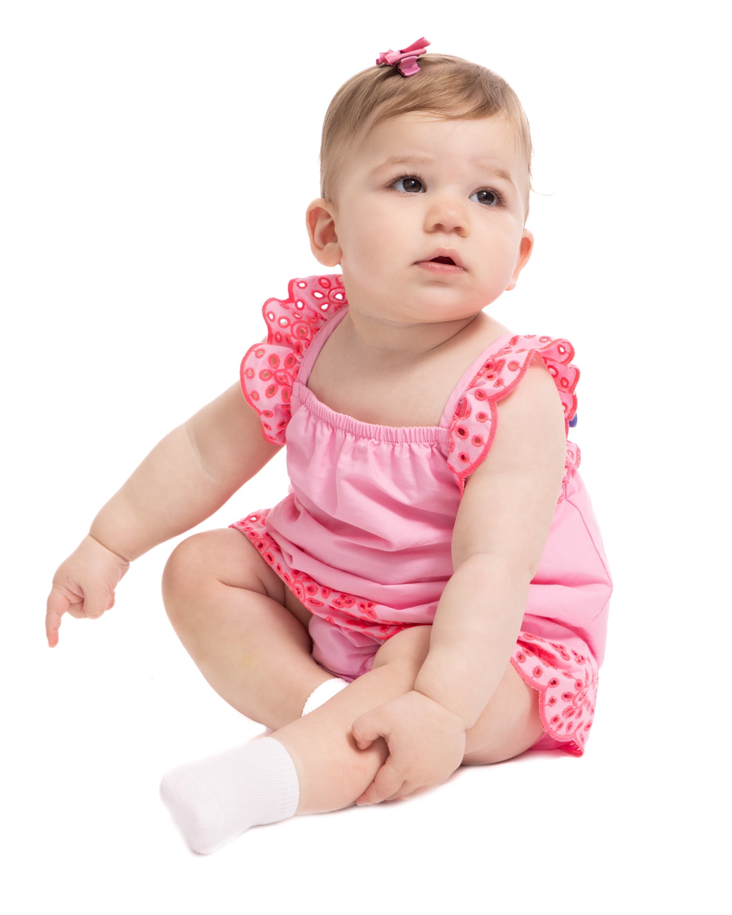 Wonder Nation Baby Girls Eyelet Tank Romper, Sizes 0/3M-24M