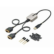 StarTech.com Serial/USB Cable Connector w/ 2-Port USB to Serial Adapter, 1 x Mounting Bracket, 4 x DB9 Screws, 1 x Quick-Start Guide