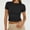 Black, variant on Womens Basic Short Sleeve Slim Fit T Shirts Soft Crewneck Crop Tee Summer Cute Gym Fashion Clothes