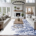thumbnail image 3 of 5'x8' Area Rugs, Blue Spring Floral Indoor Outdoor Area Rug for Living Room Bedroom, Watercolor Botanical Summer Vintage Washable Bathroom Rugs Kitchen Floor Carpet Mats Home Decor Aesthetic, 3 of 8