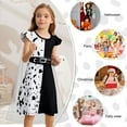thumbnail image 2 of Benylion Cruella dress Girls Black and White Spotted Devil Wind Halloween Costume Gorgeous Transformation Outfit for 9-10 Years, 2 of 6