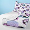 thumbnail image 4 of Manfei Football Soccer Quilt King, Sport King Coverlet Set, Purple Pink Cyan White, Stars Reversible 3-Piece, 1 Bedspread and 2 Pillowcases, 4 of 7
