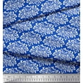 thumbnail image 2 of Soimoi Blue Heavy Satin Fabric Filigree Damask Decor Fabric Printed Yard 54 Inch Wide, 2 of 3