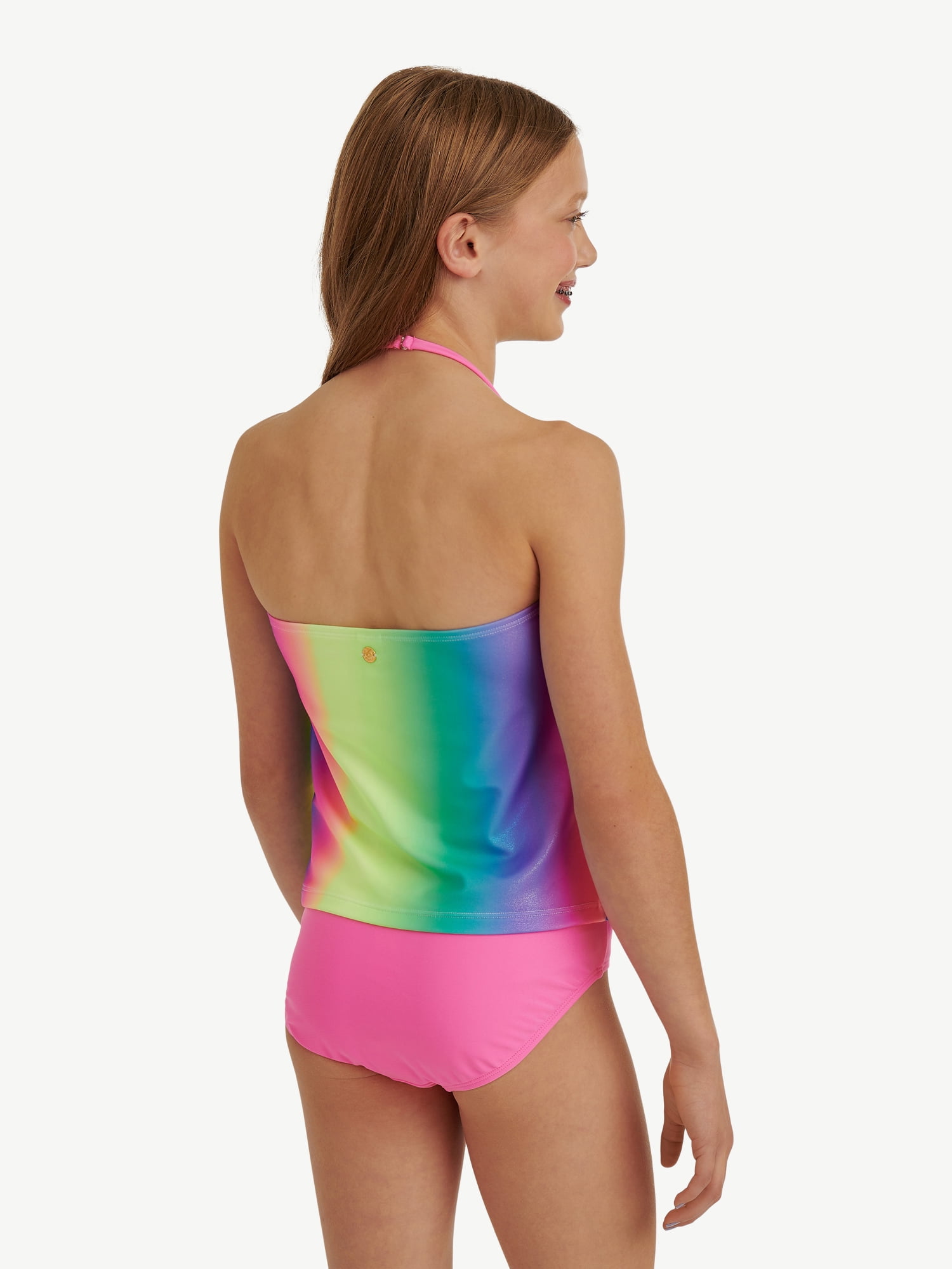 Justice Girls 2 piece Ruffle Halter Tankini Swimsuit, sizes XS-XL