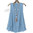 thumbnail image 4 of Fewfanhot Women's Spring Summer Tank Top Double Layer Front Cotton Linen Cami Casual Sleeveless T-Shirt Top Soft Lightweight Breathable Daily Vacation Tops, 4 of 8