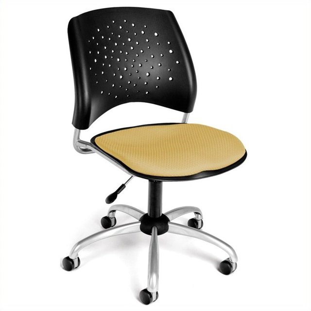 OFM Star Armless Swivel Office Chair in Golden Flax and Black