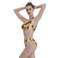 thumbnail image 6 of Picia Colorful Hawaii Palms Women's High Waisted Bikini Scoop Neck Swimsuit Two Pieces Bathing Suit-, 6 of 8