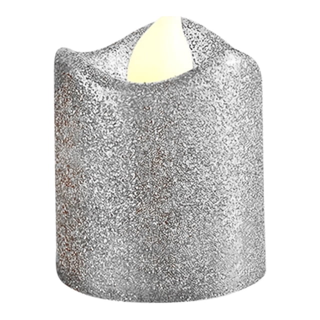 COM1950s Led Electronic Candles, Flameless Battery Operated Tea Lights with Wave Mouth Design and Sparkling Powder Effect, Set of 12 for Wedding Party and Bar Decorations