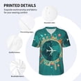thumbnail image 3 of Rateoe Around The Planet Pattern Men’s Baseball Short Sleeve Polo Shirt, Midweight Men's Shirt Golf Shirt Polo Shirts Quick Dry Short-X-Large, 3 of 7