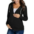 thumbnail image 2 of asdoklhq Maternity Clothes for Women,Maternity Long Sleeve Zipper Solid Color Breast-Feeding Pregnant Nursing Blouse Tops Coat, 2 of 9