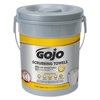 GOJO Scrubbing Towels, Hand Cleaning, Silver/Yellow, 10 1/2 X 12, 72/Bucket, 6/Carton - GOJ639606