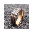 thumbnail image 1 of Rose Gold Color Brushed Deer Antler and Meteorite Rings Fashion Men Stainless Steel Rings for Men Wedding Band Jewelry Gift, 1 of 7