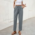 thumbnail image 4 of Tnhcen Women's Lace Trim Straight-Leg Trousers · Drawstring Waist Casual Pants Comfort Fit Wide Leg Pant · Soft Textile Breathable Fabric S-2XL, 4 of 8