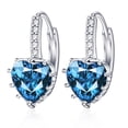 thumbnail image 3 of KDSJSXW Pearl Earrings Studs Women Earrings Heart-Shaped Zircon Multi-Color Fashion Simple Earrings Pearl Earings Studs Earrings for Women Bridal Earrings(Sky Blue,One Size), 3 of 3