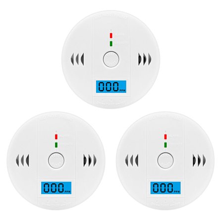 2Z 3 Pack CO Carbon Monoxide Detector, Digital Display Air Detection Warning Alerting Home Safety ,Battery Operated Alarm(White)