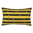 thumbnail image 1 of Fotbe Striped With Bees Funda de Almohada Decorativa Estilo Occidental, Lujo en Algodón, Fundas para Almohadas King, Cojín Estampado para Decoración del Hogar-14"x20", 1 of 6