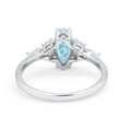thumbnail image 3 of Vintage Style Wedding Ring Marquise Aquamarine CZ 925 Sterling Silver Size 8, 3 of 5