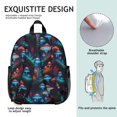 thumbnail image 5 of Mushroom and Forest Black Pattern Backpack for School, Cute School Bag with Adjustable Shoulder Straps and Padded Back, 13.8"x11.4"x6", 5 of 5