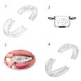 thumbnail image 2 of Equipo de protección dental, paquete de 4 piezas, tamaño grande y pequeño, anti-rechinar los dientes, equipo de protección nocturna, aparatos de ortodoncia moldeables y anti-ronquidos Rojo Verde, 2 of 5